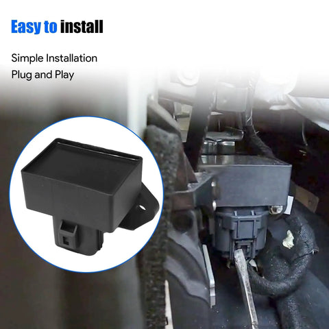 Side view of fuel pump drive and control relay module installed in Ford E150 E250 E350 E450 F150 and Lincoln MKS MKT 2009 2016