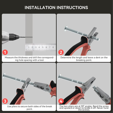 Installation instructions for 10 Pack 3 Inch Hole Center Cabinet Handles In Black And Gold Matte Finish, showing steps with tools.