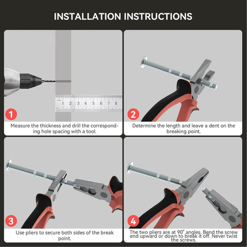 Installation instructions for Matte Black 5 Inch Cabinet Pulls 10 Pack Modern T Bar Handles for Kitchen Cabinets and Wardrobes.