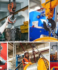 Built Like A Tank Quarter Inch G43 High Test Alloy Steel Chain used in industrial work with safety gear and machinery.