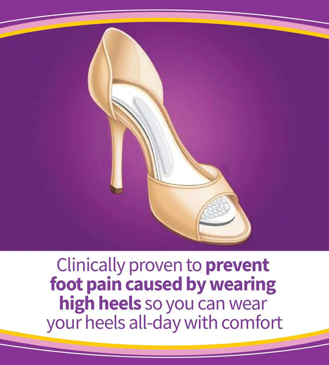 Stylish Step High Heel Relief Insoles For Women With Foot Pain Ultra Soft Gel Arch Support Clear Discreet Design Size 6 To 10 2 Count Pack