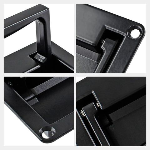 Concealed Recessed Pull Handle In Black Zinc Alloy Flush Mount Hidden Door Hardware For Cabinets Closets And Drawers 95mm By 60mm