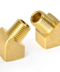 Two Pack 45 Degree Street Elbow Brass Pipe Fittings Half Inch NPT Female To Half Inch NPT Male Heavy Duty Brass Beefy Threads