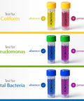 Heavy Duty Swimming Pool Water Test Kit Catches Sneaky Pseudomonas And Coliforms For Hot Tub Spa Pond test tubes showing bacteria presence.
