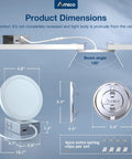 Product dimensions of 12 Pack Slim LED Semi Recessed Canless Downlights Kit DIY Ready With Junction Box 5 Inch 5CCT Dimmable