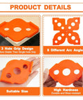 Four Pack Router Corner Radius Templates Set With ABS Hard Jig Guides For Woodworking, Includes Radii R5 R10 R15 R20 R25 R30 R35 R40, Orange Finish, Durable Routing Bits