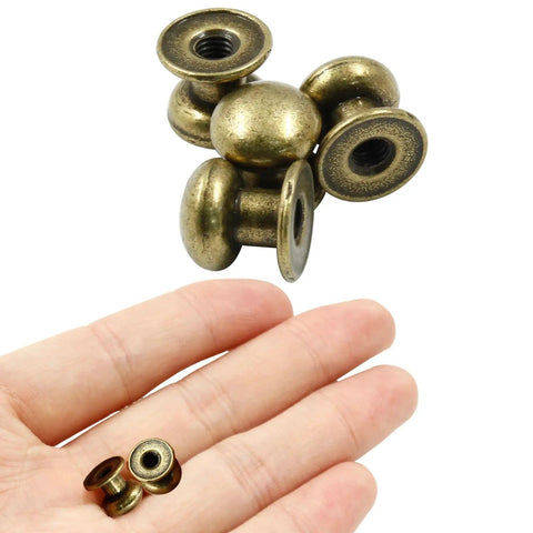 Mini Antique Bronze Round Drawer Knob Set Of 12 With Screws For Dresser Closet Chest Drawer Jewelry Box And Wooden Cases Tiny
