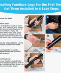 Installing Heavy Duty Adjustable Furniture Legs Eight To Twelve Inches with mounting bolts and screws for beds and desks.