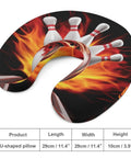 U Shaped Travel Neck Pillow For Flights And Long Haul Trips Super Cozy Support With Bowling Pins Design