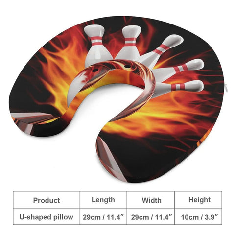 U Shaped Travel Neck Pillow For Flights And Long Haul Trips Super Cozy Support With Bowling Pins Design