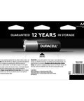 Heavy Duty Copper Top Aa Batteries 24 Pack 12 Year Storage Guarantee with instructions on the back for usage and precautions.