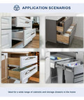 10 Pairs 22 Inch Drawer Slides, Rear Side Mount, Bottom Mounted Concealed Design, Pro Grade Heavy Duty Rails For Cabinets And Furniture, Smooth Quiet Action, Built Tough Steel installed in kitchen and storage drawers