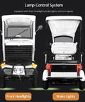 White 4 Passenger Electric Golf Cart Scooter With 1200W Brushless Motor And 60V 37AH Lithium Pack, front and rear lamp control system features.