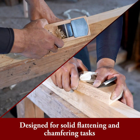 Professional Japanese Wood Planer 2 Inch Hand Block Plane for smoothing wood flat surfaces in use with pull stroke technique