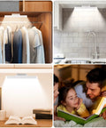 Wireless Under Cabinet Lights 56 LED With Touch Control, illuminating kitchen, closet, and reading areas, USB-C rechargeable