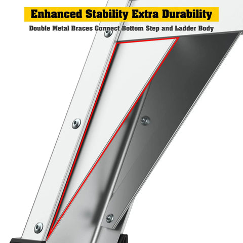 Heavy Duty Aluminum Rolling Platform Ladder With Rock Solid 360 Guardrail And Quick Move Wheels For No Sweat Job Site Transfers And Tough As Nails Safety Performance