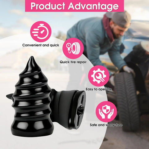 Close-up of rubber screw nails from 40 Piece Tire Repair Kit With Two Sizes Of Screw In Rubber Nails And 0.27 Inch Screwdriver, DIY Tire Fix.