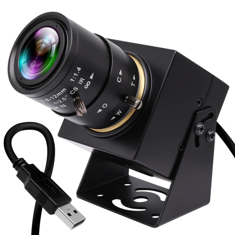 High Speed USB Camera With Global Shutter 90fps 2MP 1920x1200 For Crisp Fast Action, 4x Varifocal 2.8 To 12mm Zoom visible