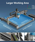 6060 CNC Router Machine With NEMA 23 Closed-Loop Stepper Motors And A Beefed-Up 710W Spindle, detailed work area and components.