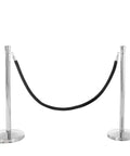 U2140 Premier Chrome Post And Black Velvet Rope Crowd Control Stanchions For Event Barriers with chrome posts and black velvet rope.
