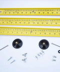 Adjustable Paracord Jig 2 To 47 Inches, Lightweight Aluminum Craft Tool with rulers, screws, and suction cups for assembly.