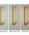 Slick Modern Crystal Wall Sconce Lights For Cozy Bedroom And Living Room Vibes With Up Down Led Wall Lamp Fixtures In A Solid 2 Pack For Indoor Outdoor Bathroom Decor showcasing three lighting options.