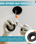 Quick installation of VIAPUICE MR16 GU10 Recessed Light Trim 2.6" Aperture with Spring Clip for indoor lighting.