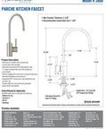 Parche Four Piece Kitchen Faucet Set In Distressed American Bronze Pull Down Sprayer Side Spray specification sheet.
