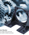 Beefy Heavy Duty Metal Auxiliary Motor Bracket Mount Built To Last For Industrial Equipment 90x90 Mm High Hardness Fixed Base To Secure Auxiliary Motors And Components, black metal bracket