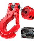 Beefy Three Eighths Inch Clevis Slip Hook With Safety Latch Heavy Duty Winch Hook Stopper Grade Seventy Forged Steel Red