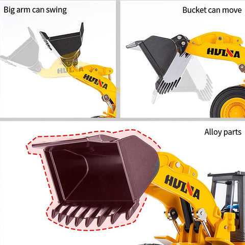 Large Wheeled Loader Heavy Duty Construction Metal Bulldozer Toy For Kids Outdoor Sandbox Car Toys Birthday Gift close-up