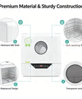 Portable Countertop Dishwasher With 360 Swishing Spray And Crisp Led Interface Nifty Compact Mini Cleaner showing wear-resistant ABS shell, dish rack, and waterproof features.