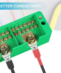 132 Piece Battery Terminal Connectors Kit For 4 6 8 10 AWG Wire With Copper Ring Terminals Tinned Ends And Heat Shrink Tubing visible