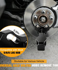 Heavy Duty Steel Wheel Bearing And Hub Removal Tool yanks out stubborn assemblies cleanly, showcasing compatibility with 5/6/8 lug hubs.