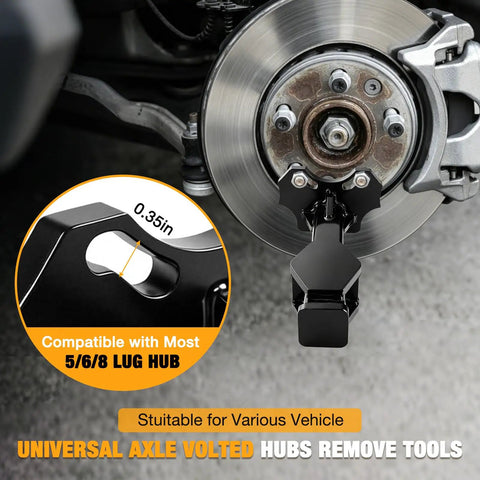 Heavy Duty Steel Wheel Bearing And Hub Removal Tool yanks out stubborn assemblies cleanly, showcasing compatibility with 5/6/8 lug hubs.