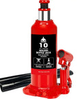 10 Ton Bottle Hydraulic Jack With 20,000 Lbs Capacity And Adjustable Screw Top Extension, Built In Oil Bypass Safety