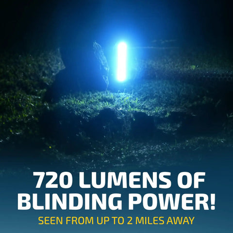 Portable LED Light Bar For Home And Outdoors 720 Lumens Rechargeable Emergency Light During Power Outages glowing in darkness