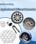 21 Pcs Car Wheel Nut Covers 21mm Universal Lug Nut Caps Chrome Gloss ABS Auto Bolt Head Protectors with Remover Clip