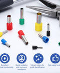 200 Pcs Wire Ferrule Connectors Set Ve0306 28AWG Copper Crimp Ferrules Terminals Insulated Cord End For Electrical Projects And Industrial Automation Safe Durable High Quality Wiring Accessories Black, assorted sizes