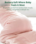 Close-up of Ultra Soft Bamboo Viscose Baby Sleep Sack for 6 to 18 months with smooth pink fabric showing softness.