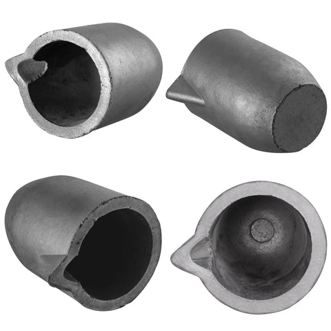 Heavy Duty Clay Graphite Crucible With Pour Spout For Metal Melting And Foundry Work Top Notch Heat Resistant, various angles.