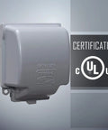 Extra Duty RaynGuard Metal Weatherproof In Use Cover for Outdoor 2 Gang Electrical Outlets Gray with cULus certification