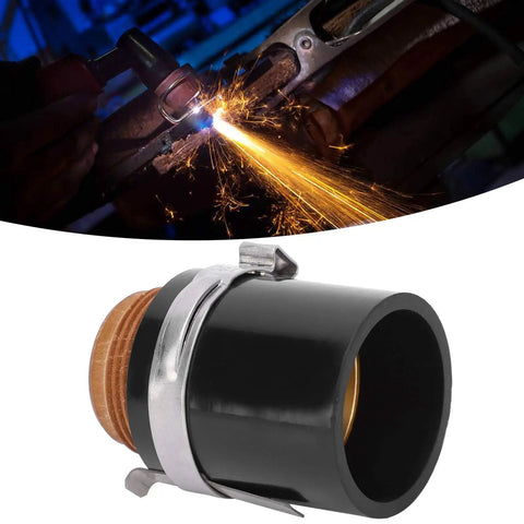 Upgrade Your Welding Game With This Top Tier Cloimei 420156 Retaining Cap Ceramic Plasma Nozzle for cutting machines, featuring black ceramic material.