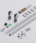 Components of 6Ft Top Mount Sliding Barn Door Hardware Kit With Stainless Steel Track And Rollers Heavy Duty Sturdy Barn Door Hardware Set