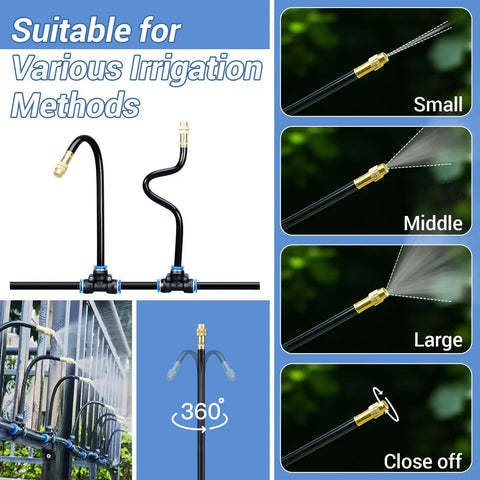 65 Foot Drip Irrigation Kit With Quick Connect Micro Mist No Fuss Watering System For Greenhouse And Garden Plug And Play DIY