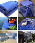 Various uses of 72x80 Extra Thick Furniture Moving Blanket Pack Of 12 Heavy Duty Protective Pads for shipping, moving, and covering furniture.