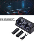 Remote Battery Charger And Dual Charging Station For Game Controllers Portable With A 5 Foot Power Cord Compact Black Design