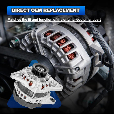 Close-up of No Fuss Easy Install Alternator Replacement For Hyundai Elantra 2007 To 2012 2.0L L4 And Kia Soul installed