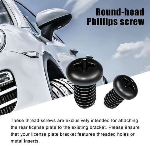 Black Zinc Coated M5 0.8 x 10mm Stainless Steel Phillips Pan Head License Plate Screws Eight Pack Anti Rust For Front And Rear Plates On Model 3 Model Y BMW 3 Series 5 Series And More