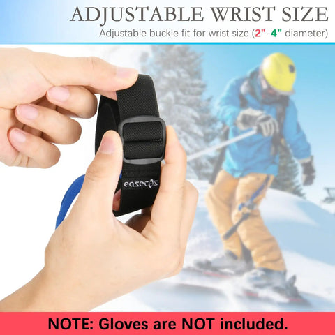 Close-up of 6 Pack Ski Glove Leashes Wrist Lanyards Adjustable Anti Lost Straps for Skiing Snowboarding and Outdoor Adventures.
